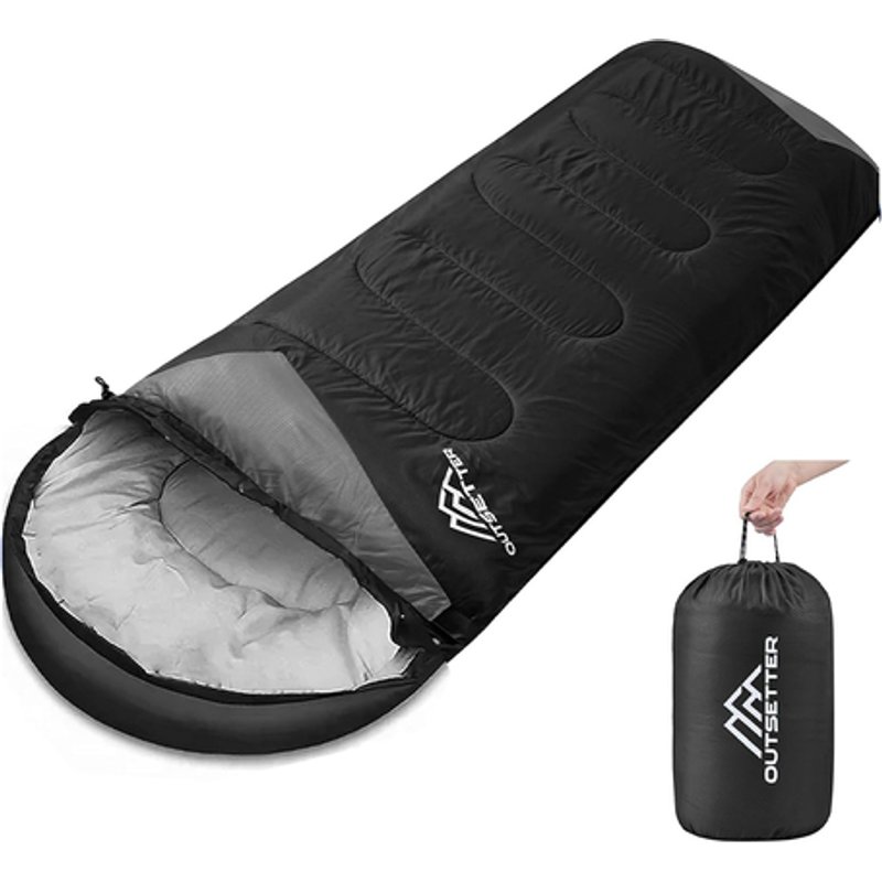 Lightweight Waterproof 3-Season Sleeping Bag - Ripstop Shell, Compact Pack, 220cm, Adult & Kids Camping Gear | Wowcher