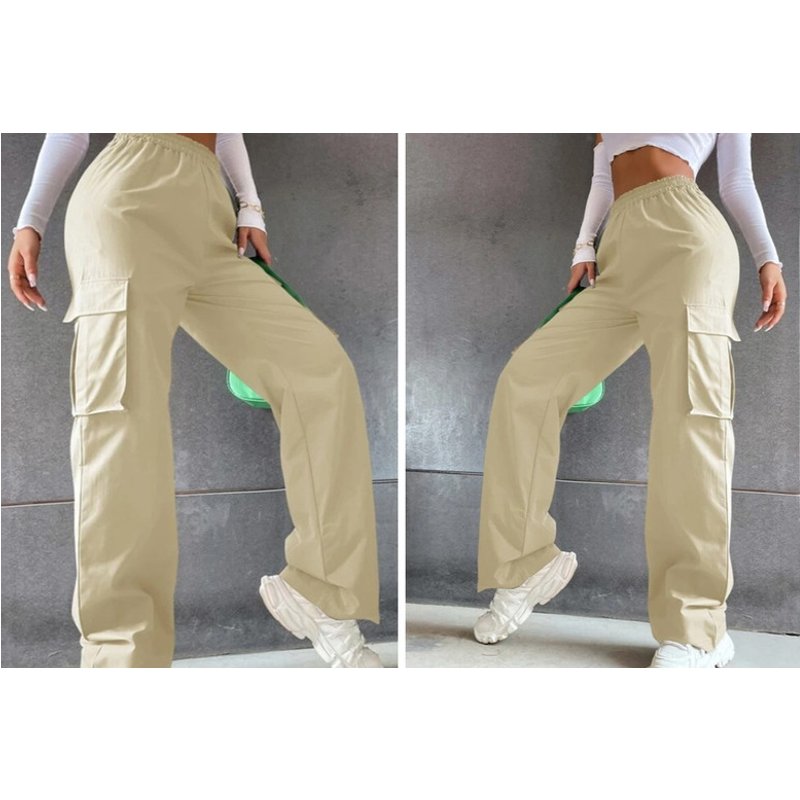 Women's Black Casual High-Waist Cargo Trousers - Perfect for Summer Adventures! | Wowcher