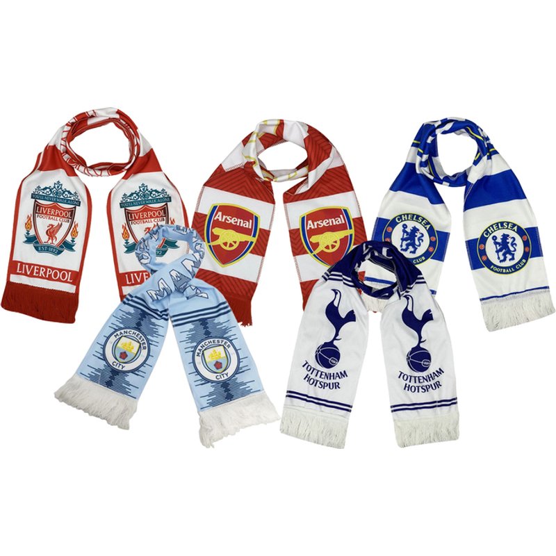 Unisex Black Football Fan Club Scarf - Arsenal, Liverpool, Chelsea and More! | Wowcher