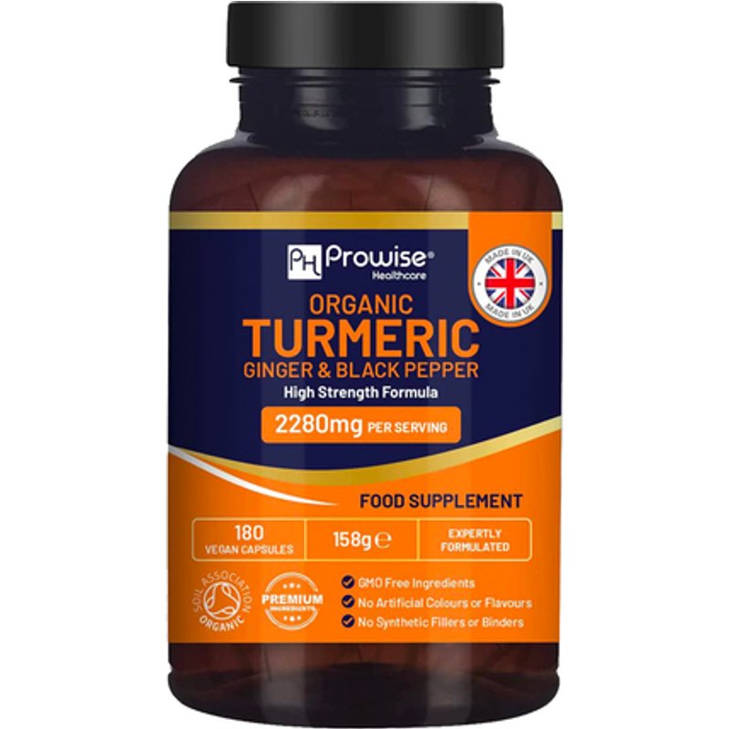 Vegan High Strength Turmeric, Black Pepper & Ginger Capsules - 2-Month Supply - Joint Support & Recovery | Wowcher