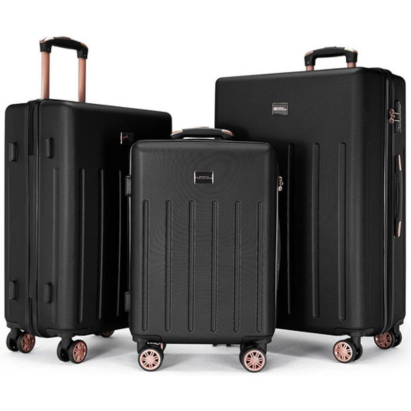 Vivo 3-Piece Hard Shell ABS Luggage Set - TSA Lock, 4-Wheel Spinner, Lightweight | Wowcher
