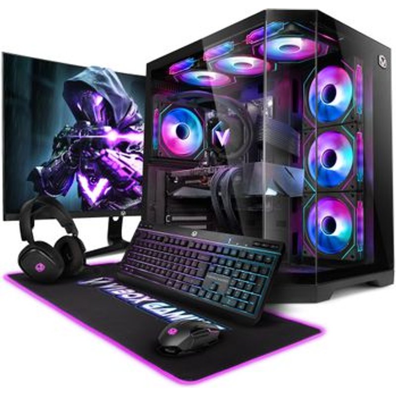 Pc Gaming Completo Vibox - Intel I9 14900kf, Rtx 5090, 32gb Ram, 2tb Nvme Ssd , Windows 11, Wifi 6 + Bluetooth 5.4, Monitor 27", Teclado, Ratón, Auriculares, Alfombrilla