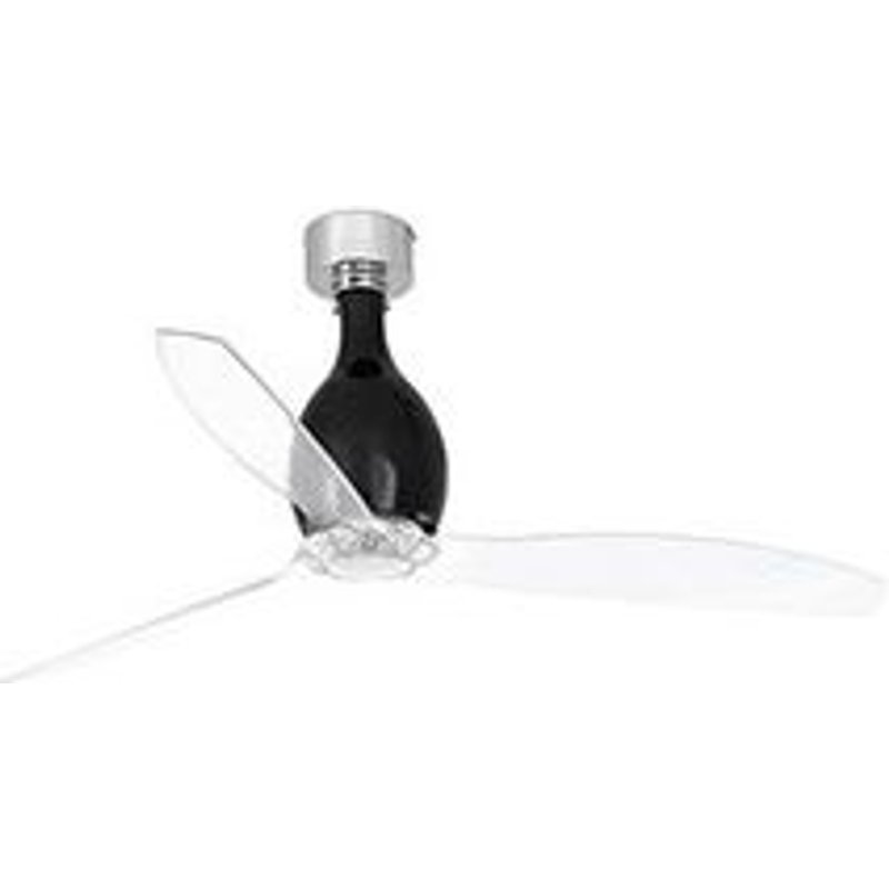 Faro Mini Eterfan Ventilador de Techo con Mando 32W Negro Brillante/Transparente 32026