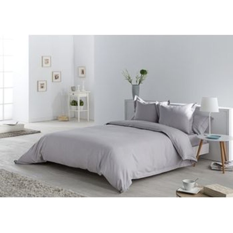 Juego De Funda Nordica + Funda De Cojín Dibujo En Espiga Color Perla - Cama De 90 (4 Piezas) - Tejido Jacquard - 50% Algodón / 50% Poliéster. Gramage: