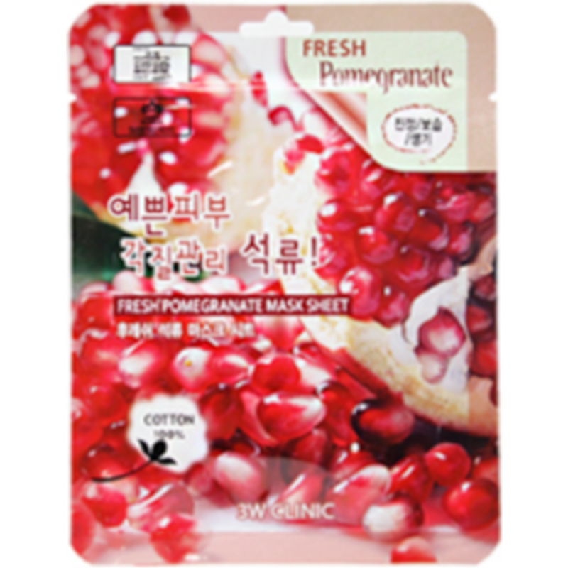 3W Clinic - Feuille de masque à la grenade fraîche - 1pièce