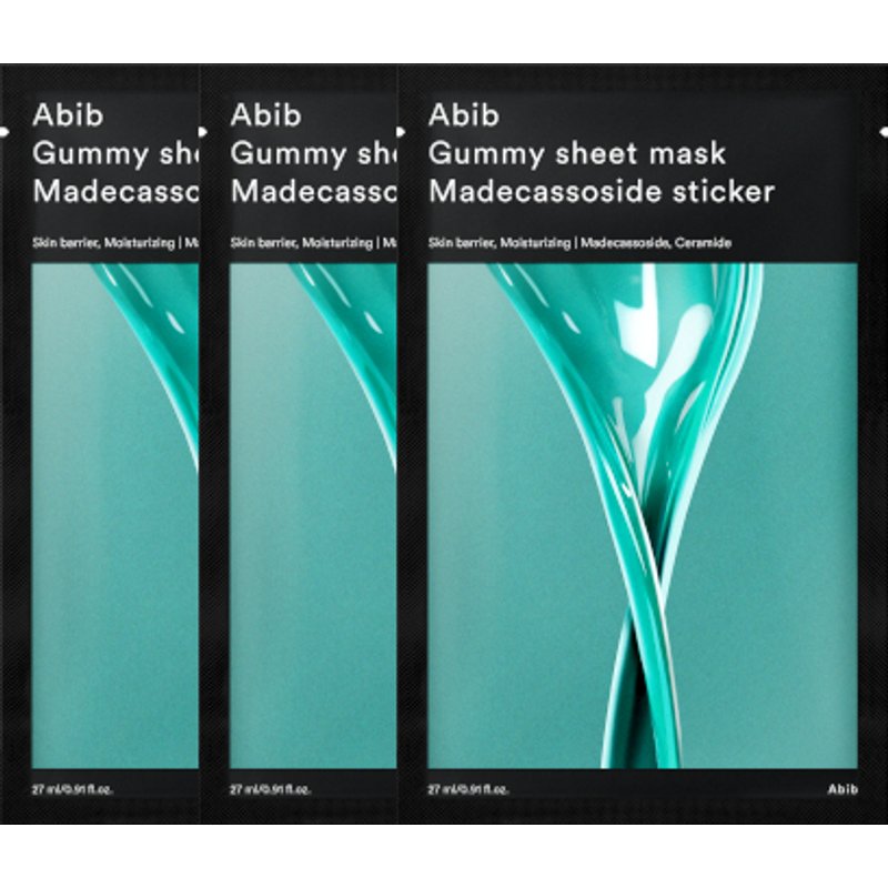 Abib - Masque en feuille gommeuse - 3pièces - Madecassoside Sticker