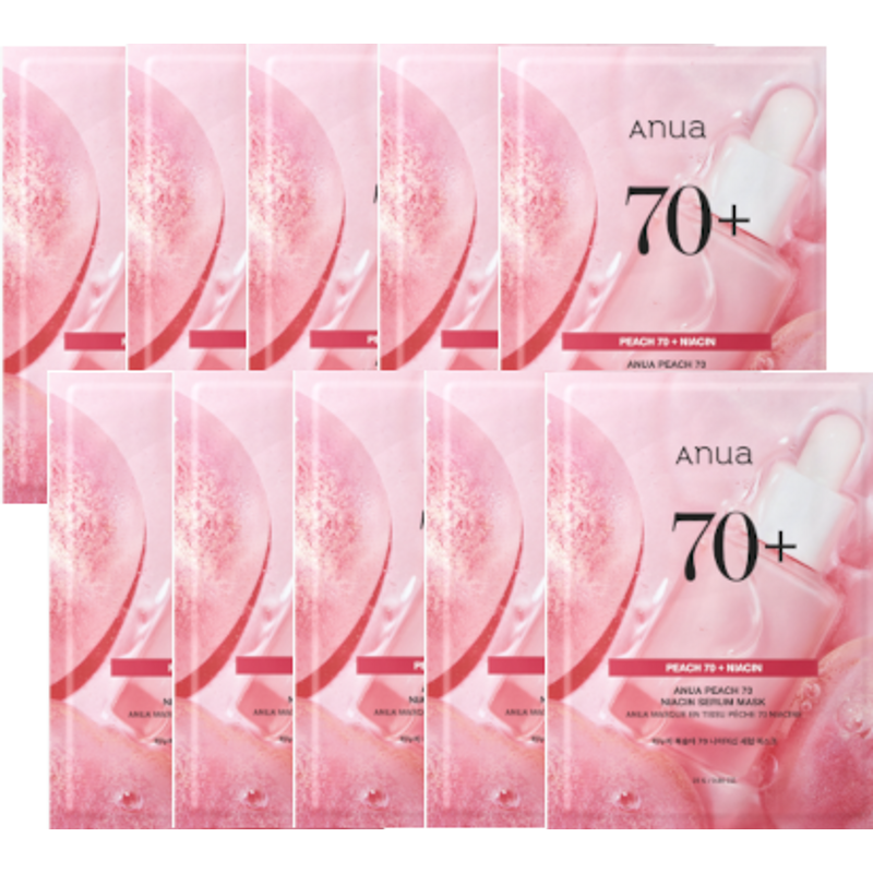 ANUA - Masque Sérum Pêche 70 Niacine - 10pièces