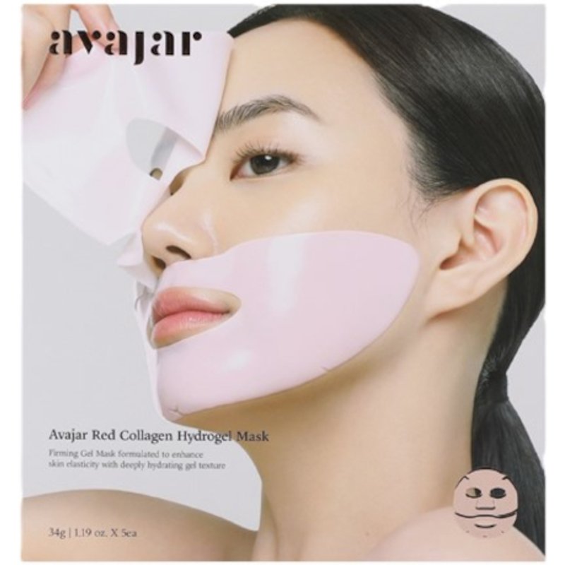 avajar - Masque hydrogel au collagène rouge - 5pièces