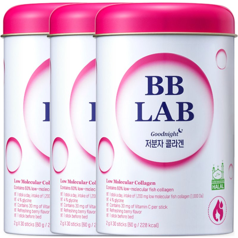BB LAB - (HALAL) Low Molecular Collagen (Good Night Collagen) - 2g*30 sticks (3ea) Set