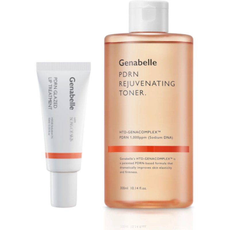 Genabelle - PDRN Glazed Lip Treatment - 10ml (1ea) & Rejuvenating Toner - 300ml (1ea) Set