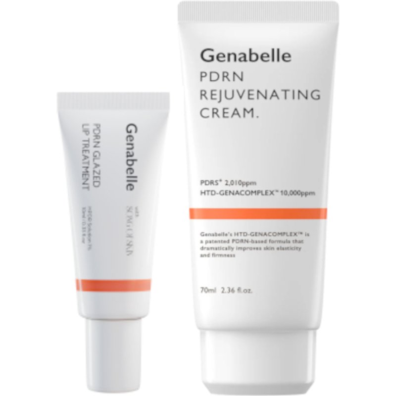 Genabelle - PDRN Glazed Lip Treatment - 10ml (1ea) & Rejuvenating Cream - 70ml (1ea) Set