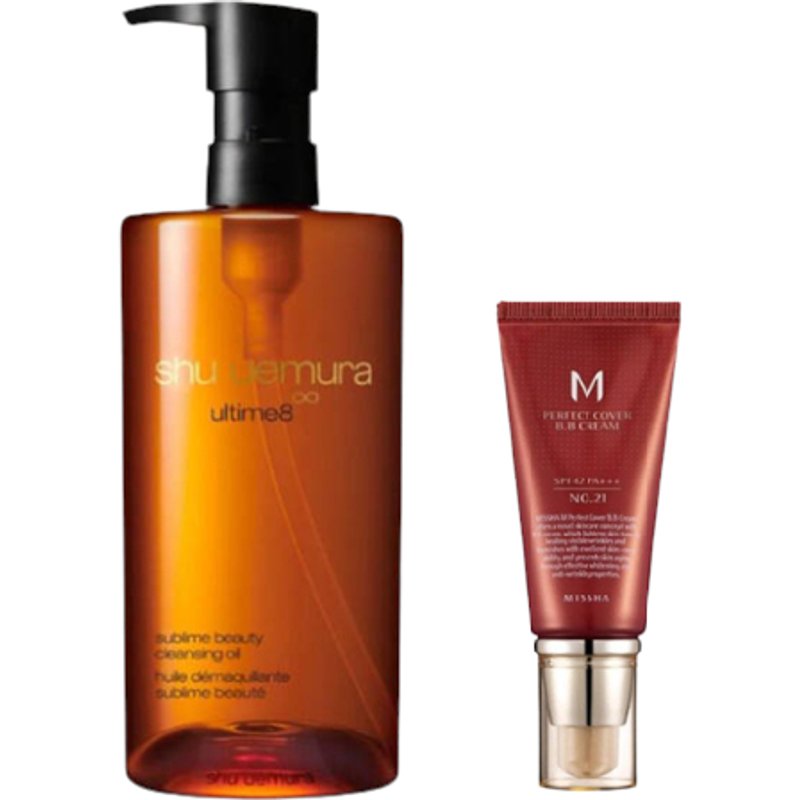Missha X Shu Uemura M Perfect Cover BB Cream #21 Light Beige X Shu Uemura - Ultime8 Sublime Beauty Cleansing Oil 450ml
