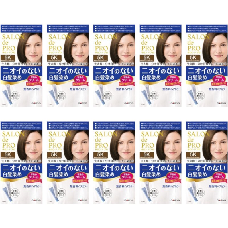 Dariya Salon De Pro - Hair Color Cream - 1box - 5K Chestnut natural brown (10ea) Set