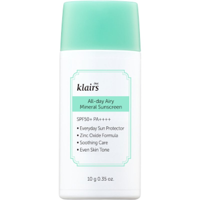 Dear, Klairs - Écran solaire minéral aéré toute la journée SPF50+ PA++++ - 10g