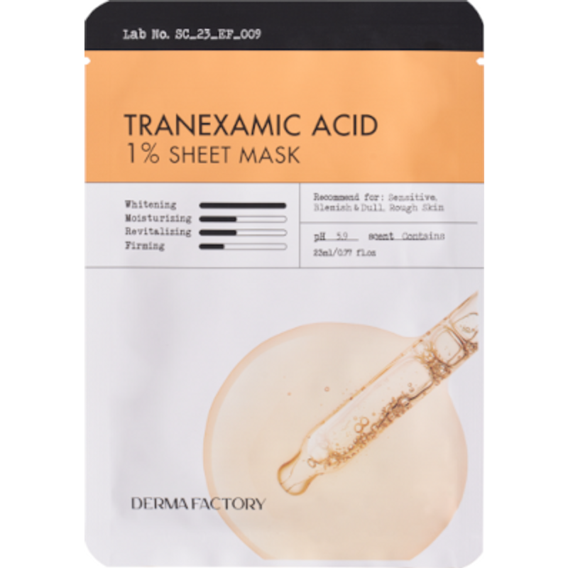 DERMA FACTORY - Masque en feuille à l'acide tranexamique 1 % - 23ml/1pièce