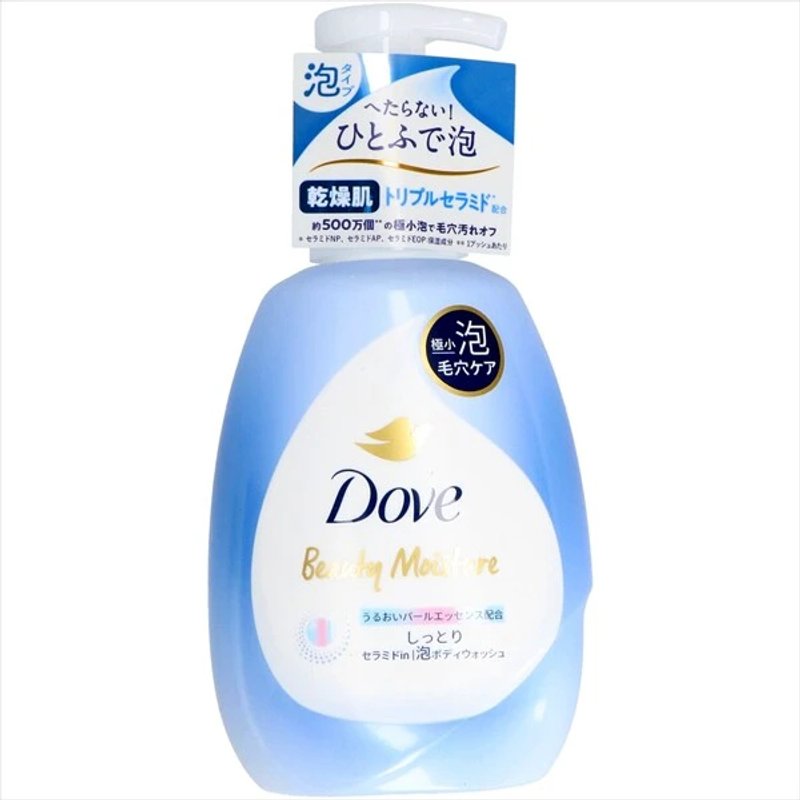Dove Japan - Pompe humide de lavage de corps de mousse d'humidité de beauté - 540g