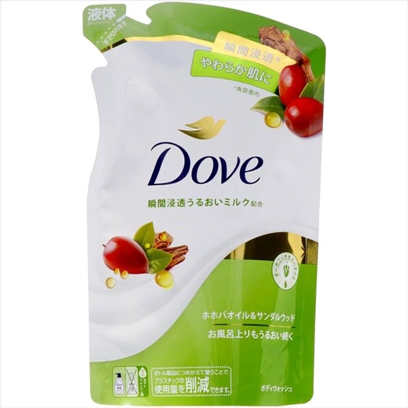 Dove Japan - Recharge de nettoyant pour le corps à l'huile de jojoba et au bois de santal - 330g