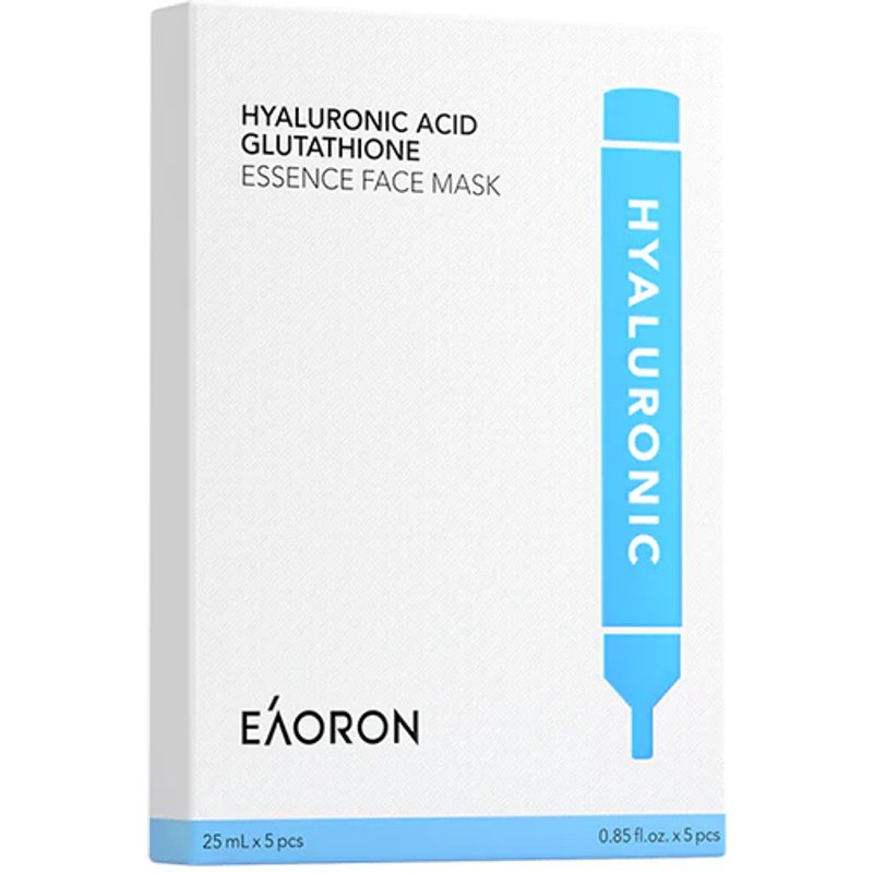 EAORON - Masque visage à l'essence de glutathion à l'acide hyaluronique - 5 pièces (nouvelle version du masque hydratant au...