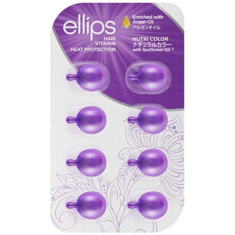 ELLIPS - Vitamine capillaire pour la protection thermique - 8pièces - Nutri Color (Purple)