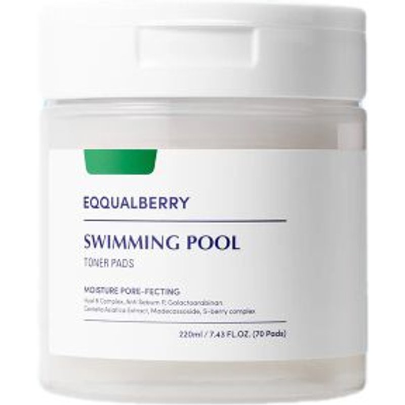 EQQUALBERRY - Tampon tonique pour piscine - 220ml/70pads