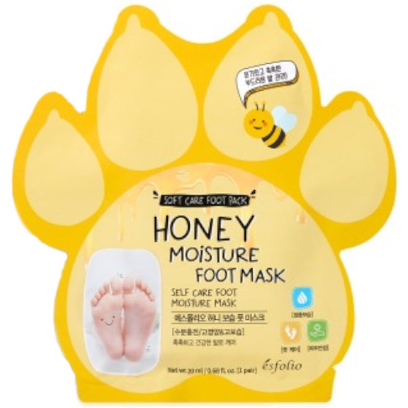 esfolio - Masque hydratant pour les pieds au miel - 10ml X 1paire