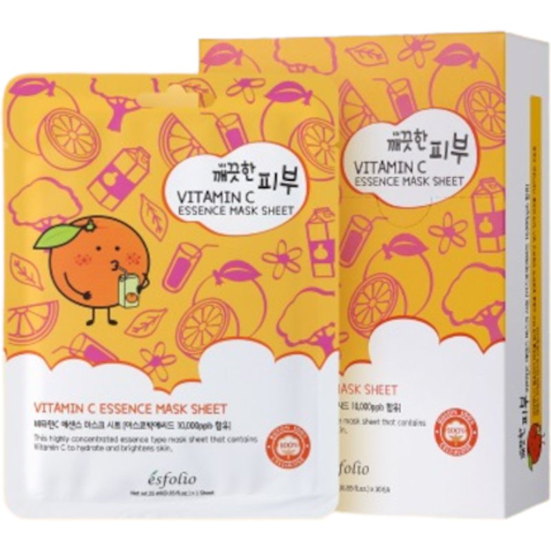 esfolio - Feuille de masque à l'essence de vitamine C Pure Skin - 25ml *10pièce