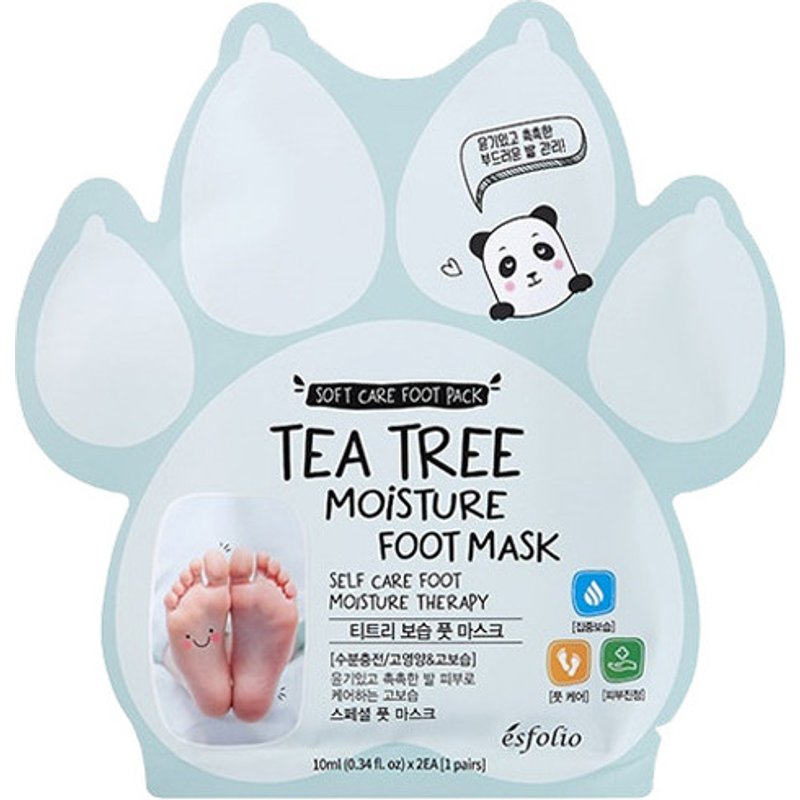 esfolio - Masque hydratant pour les pieds à l'arbre à thé - 10ml X 1paire