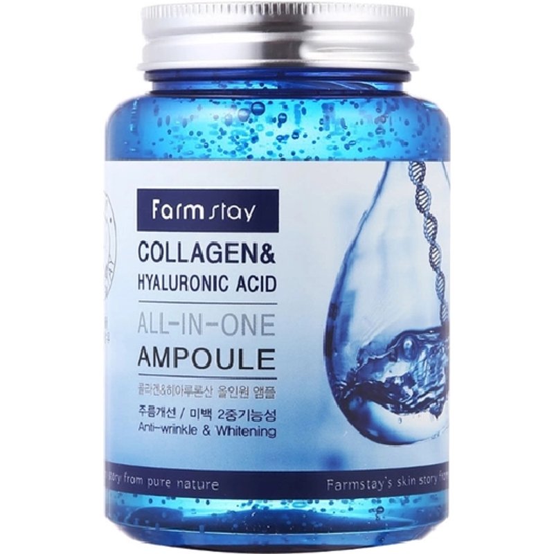 Farm Stay - Ampoule tout-en-un au collagène et à l'acide hyaluronique - 250 ml