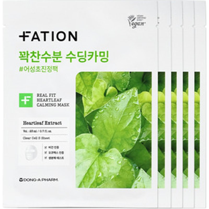 FATION - Masque apaisant à la feuille de cœur Real Fit - 5pièces