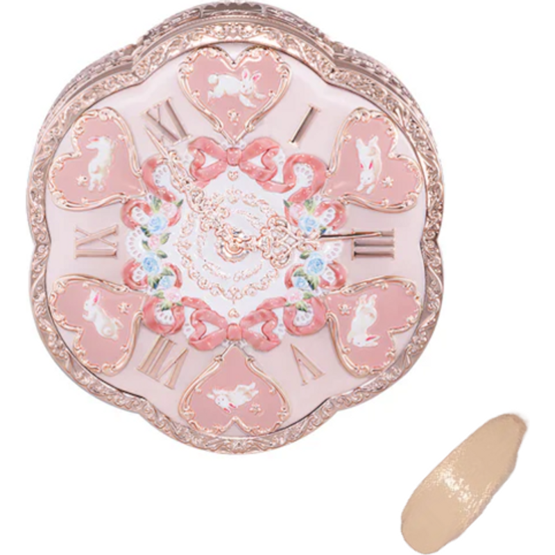 FlowerKnows - Fond de teint crème coussin Bunny Garden - 03 Rose Ruban (Boîtier + Recharge) - 16g - N02 Neutral Ivory