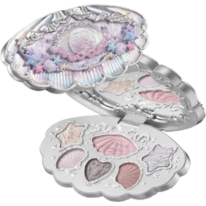 FlowerKnows - Palette de maquillage 6 couleurs Shell's Jewel - 6.5g - 01 Moonlight Pearl