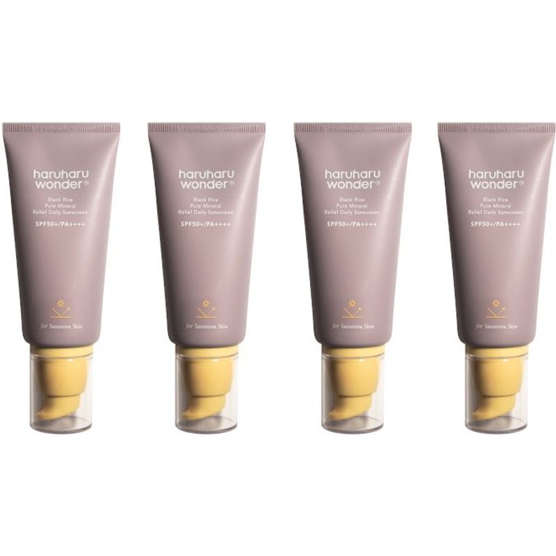haruharu wonder - Black Rice Pure Mineral Relief Daily Sunscreen SPF50+ PA++++ - 50ml (4ea) Set