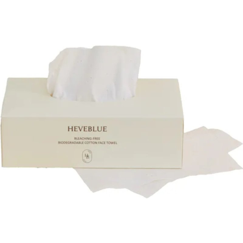 HEVEBLUE - Serviette visage en coton biodégradable sans blanchiment - 60pièces