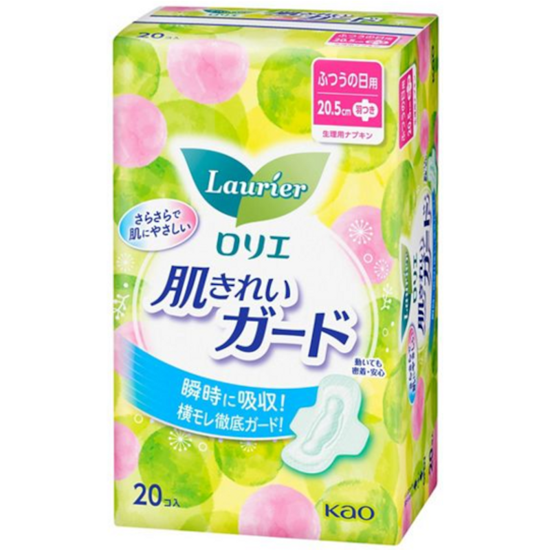 Kao - Laurier Hada Kirei Guard Usage quotidien régulier avec ailettes 20,5 cm - 20pièces
