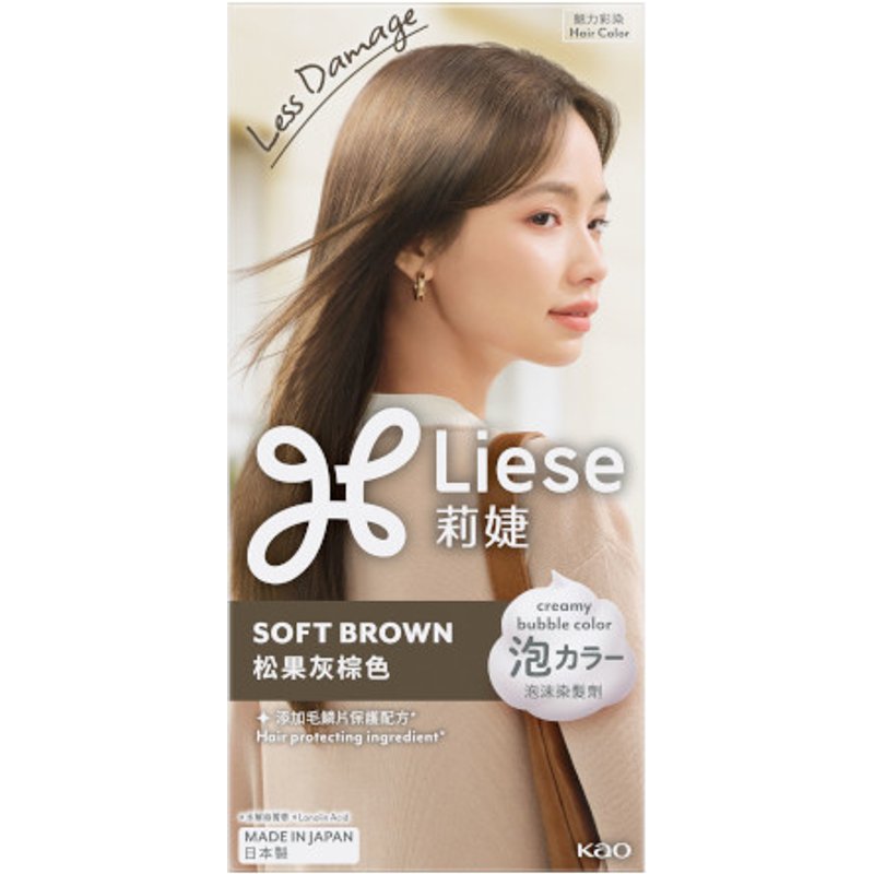 Kao - Liese Creamy Bubble Color - 1 Box - Soft Brown