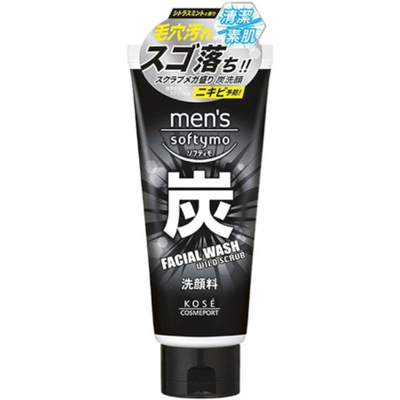 Kose - Softymo Nettoyant visage pour hommes Wild Scrub - 130g