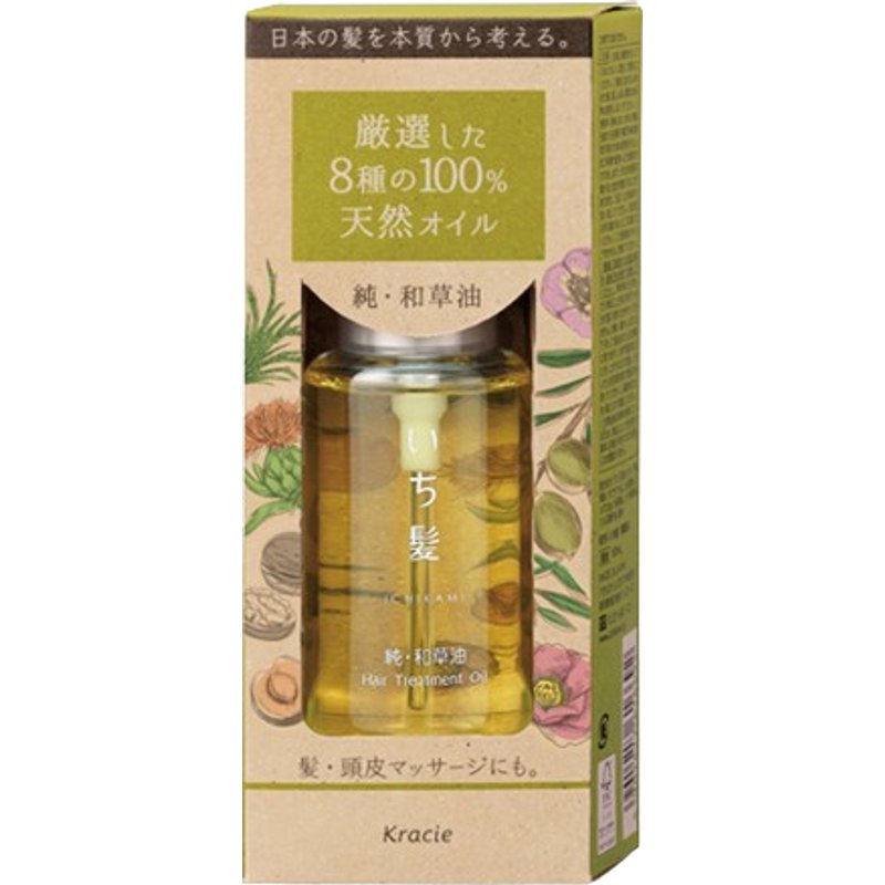 Kracie - Huile de traitement capillaire aux herbes japonaises pures Ichikami - 60ml