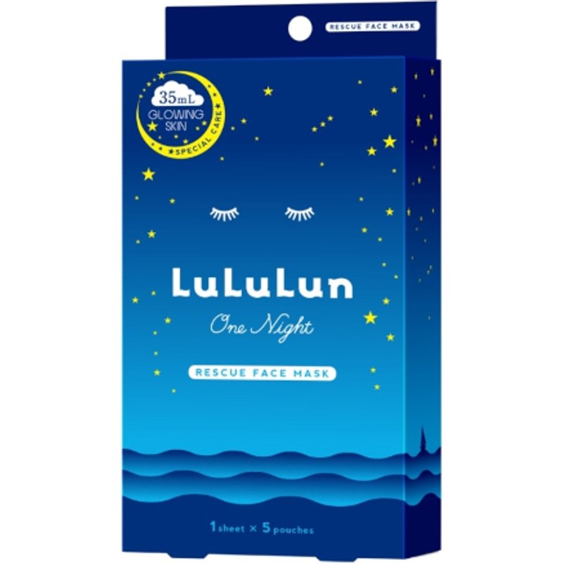 LuLuLun - Masque Facial Une Nuit BLEU - 5pièces - Glowing Skin