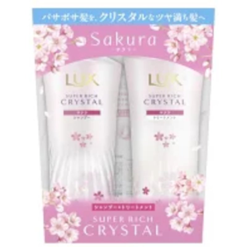 LUX Japan - Ensemble shampoing et soin Super Rich Crystal Sakura - 450g + 450g