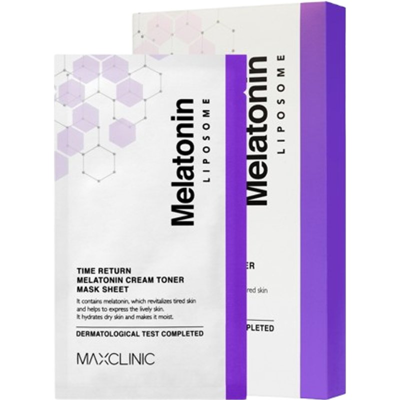 MAXCLINIC - Feuille de masque tonique à la crème et à la mélatonine Time Return - 1pièce