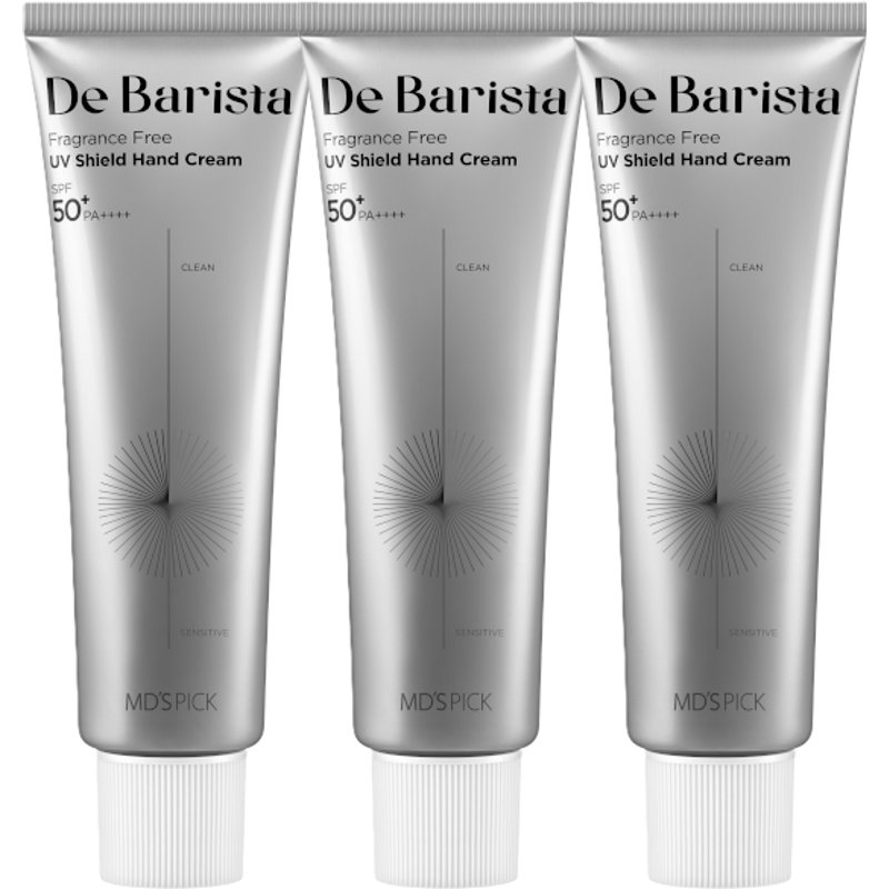MD's Pick - De Barista Fragrance-Free Sun Shield Hand Cream SPF50+/Pa++++ - 50g (3ea) Set