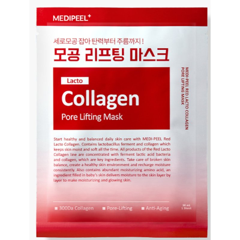 MEDIPEEL+ - Masque liftant les pores au lacto collagène rouge - 30ml*10ea