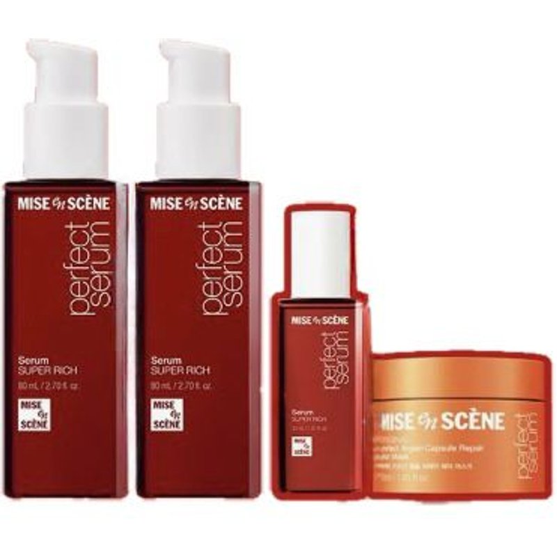 miseenscéne - Coffret spécial Sérum capillaire riche et parfait et masque capillaire - 80ml + 80ml + 30ml + 30g