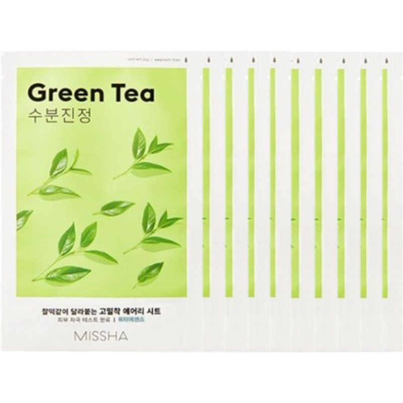 MISSHA Airy Fit Sheet Mask - Green Tea - 1pc (10ea) Set