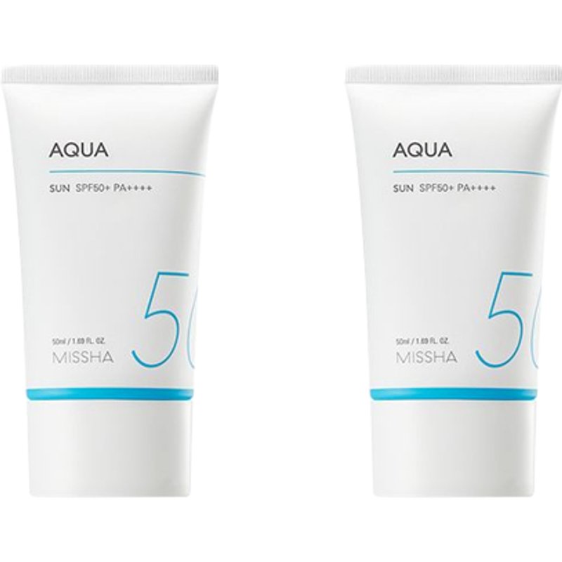 MISSHA All-Around Safe Block Aqua Sun SPF50+ PA++++ (New version of All-Around Safe Block Aqua Sun Gel ) - 50ml (2ea) Set