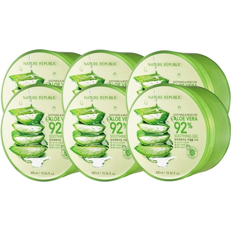 NATURE REPUBLIC - Set de Soothing & Moisture Aloe Vera 92% Gel Apaisant (6ea)