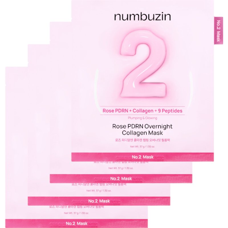 numbuzin - Masque de nuit au collagène Rose PDRN n°2 - 4ea