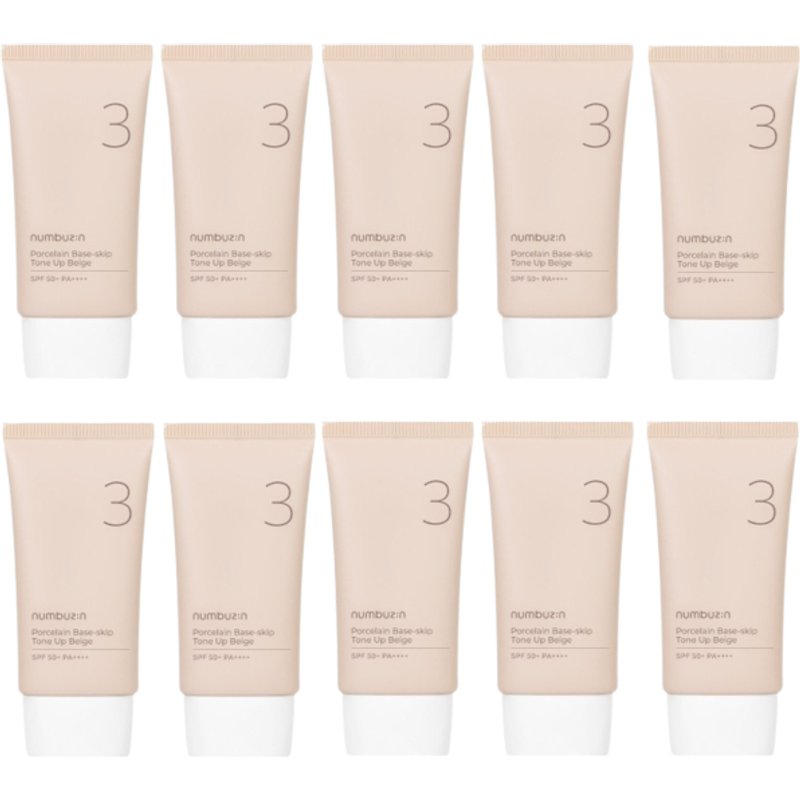 numbuzin - No.3 Porcelain Base-skip Tone Up Beige SPF50+ PA++++ - 50ml (10ea) Set