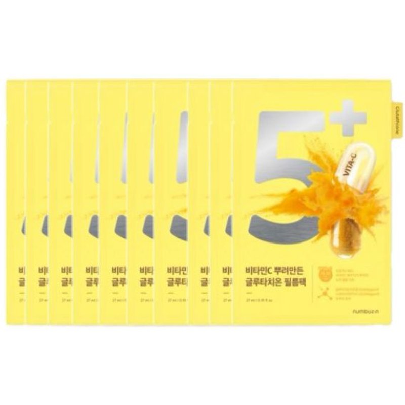 numbuzin - No.5+ Glutathione Vitamin Concentrated Mask - 10pcs Set