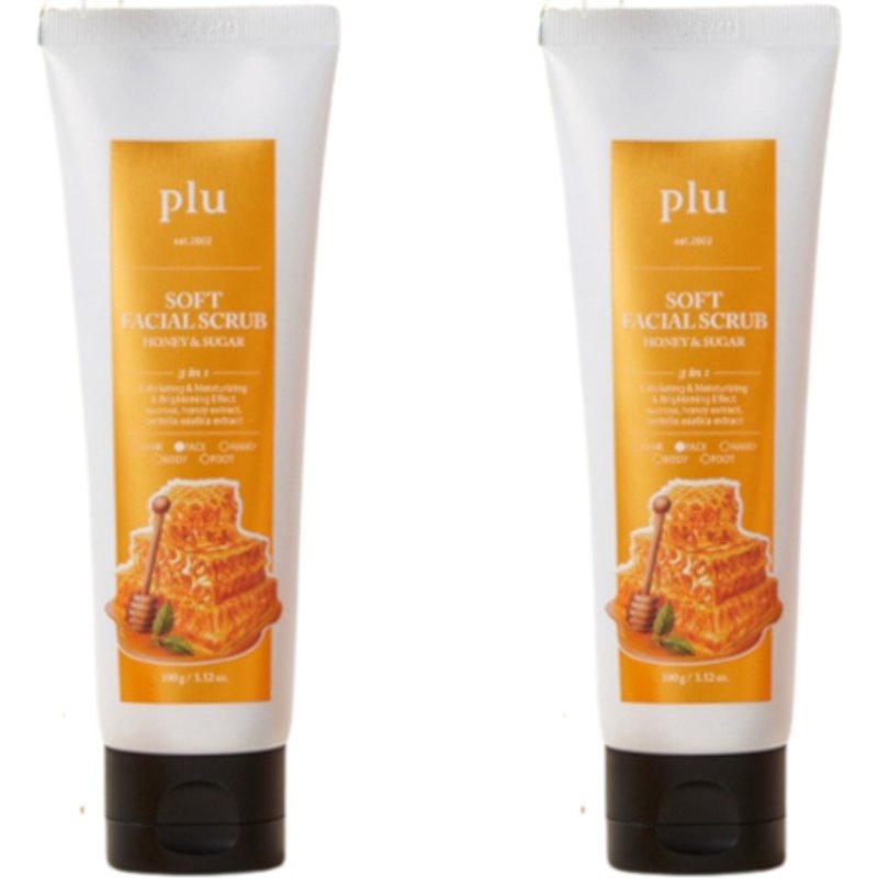 plu - Soft Facial Scrub Honey & Sugar - 100g DUO Set
